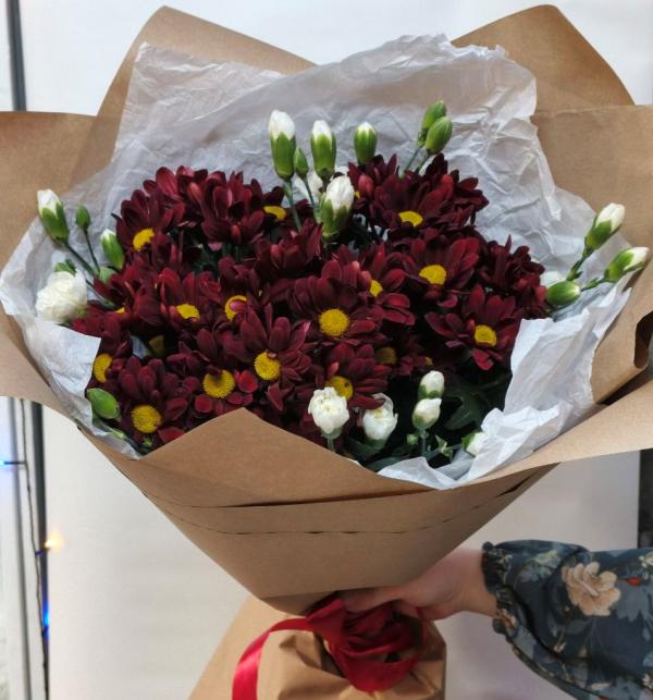 Букет "Бордовая любовь"